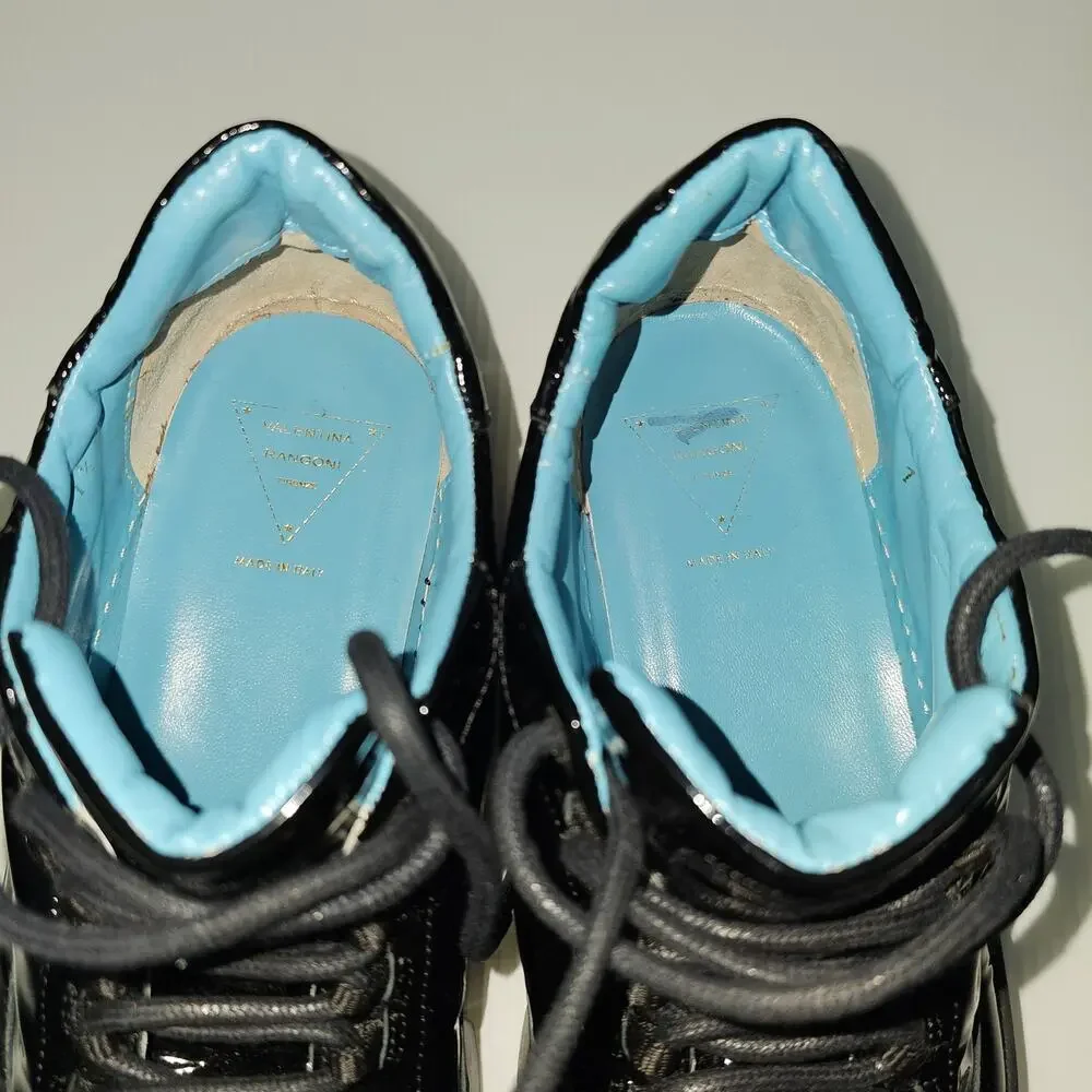 Valentina Rangoni Maracana Sneaker Womens 7.5 Black Glove Leather Platform